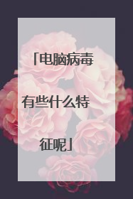 电脑病毒有些什么特征呢