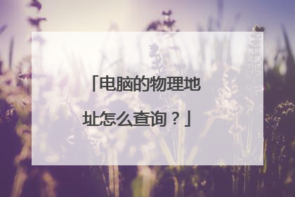 电脑的物理地址怎么查询？