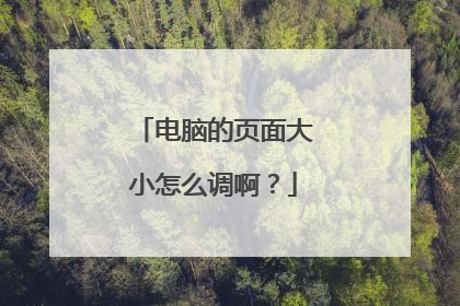 电脑的页面大小怎么调啊？