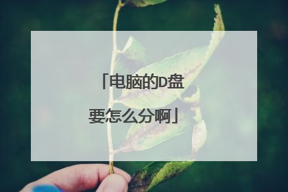 电脑的D盘要怎么分啊