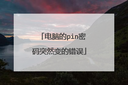 电脑的pin密码突然变的错误