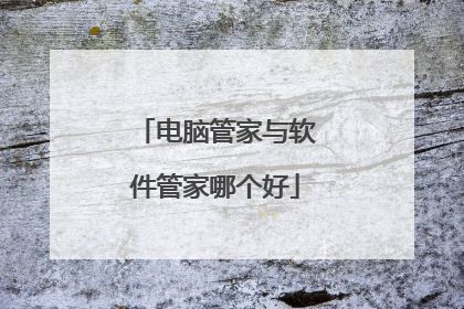 电脑管家与软件管家哪个好