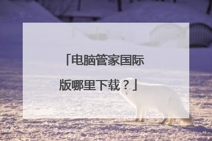 电脑管家国际版哪里下载？