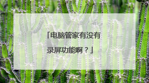 电脑管家有没有录屏功能啊?