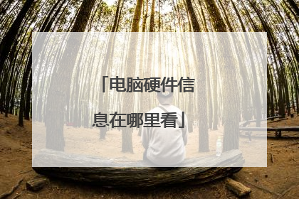 电脑硬件信息在哪里看