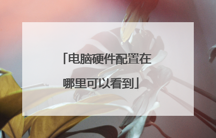 电脑硬件配置在哪里可以看到