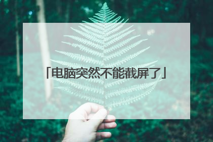 电脑突然不能截屏了