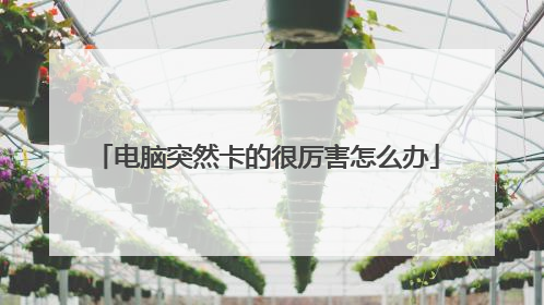 电脑突然卡的很厉害怎么办