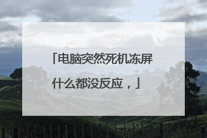 电脑突然死机冻屏什么都没反应，