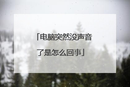 电脑突然没声音了是怎么回事