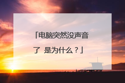 电脑突然没声音了 是为什么？