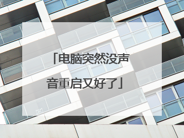 电脑突然没声音重启又好了