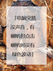 电脑突然没声音,有喇叭但点击喇叭时没有绿色波动