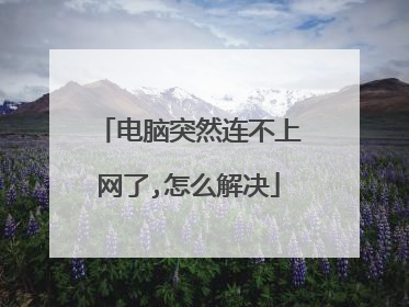 电脑突然连不上网了,怎么解决