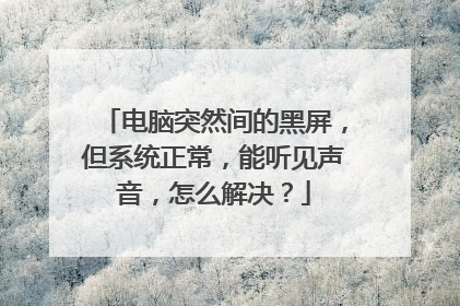 电脑突然间的黑屏，但系统正常，能听见声音，怎么解决？