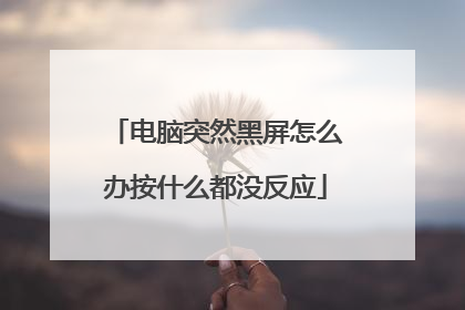 电脑突然黑屏怎么办按什么都没反应
