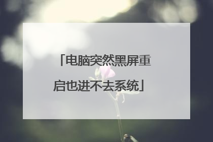 电脑突然黑屏重启也进不去系统