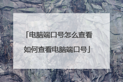 电脑端口号怎么查看 如何查看电脑端口号