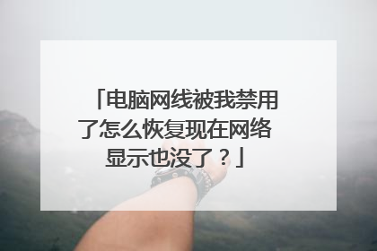 电脑网线被我禁用了怎么恢复现在网络显示也没了?