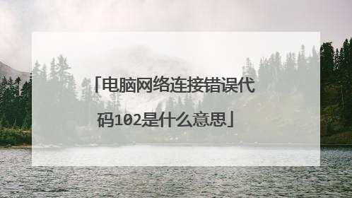 电脑网络连接错误代码102是什么意思