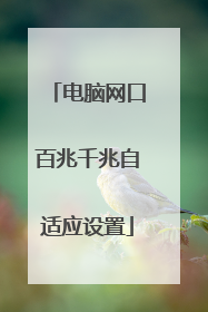 电脑网口百兆千兆自适应设置