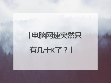 电脑网速突然只有几十K了?