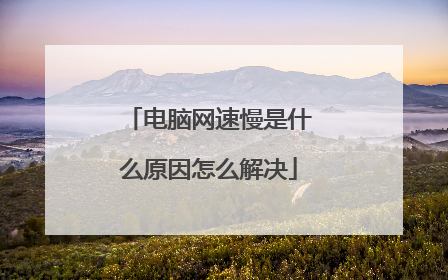 电脑网速慢是什么原因怎么解决