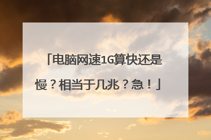 电脑网速1G算快还是慢?相当于几兆?急!