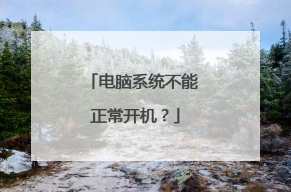 电脑系统不能正常开机?