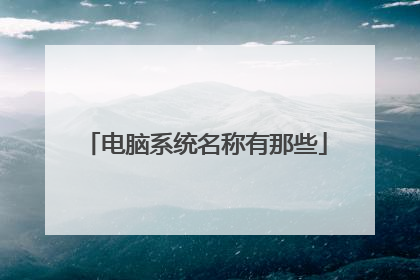 电脑系统名称有那些