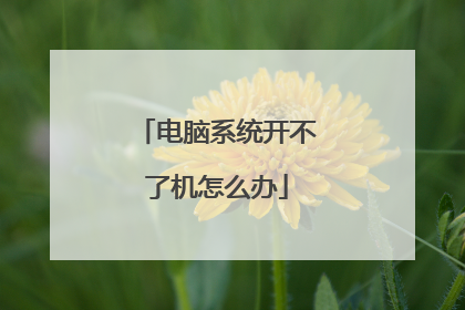 电脑系统开不了机怎么办