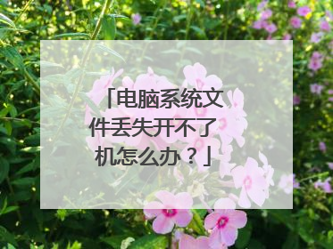 电脑系统文件丢失开不了机怎么办?