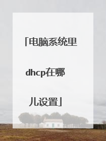 电脑系统里dhcp在哪儿设置
