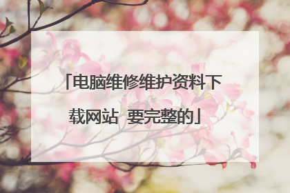 电脑维修维护资料下载网站 要完整的