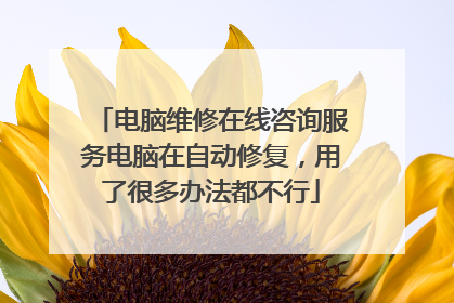 电脑维修在线咨询服务电脑在自动修复，用了很多办法都不行