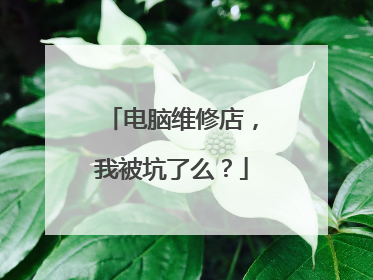 电脑维修店，我被坑了么？