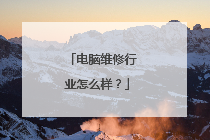 电脑维修行业怎么样?