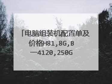 电脑组装机配置单及价格H81,8G,B一4120,250G,机箱165,电源220,风扇50?