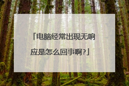 电脑经常出现无响应是怎么回事啊?