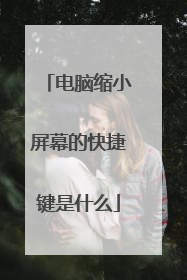 电脑缩小屏幕的快捷键是什么