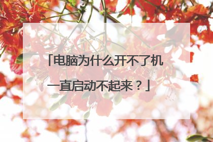 电脑为什么开不了机一直启动不起来？
