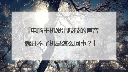 电脑主机发出吱吱的声音就开不了机是怎么回事?
