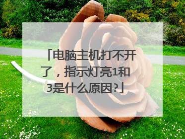 电脑主机打不开了,指示灯亮1和3是什么原因?