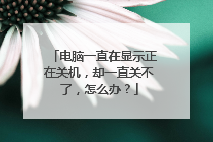 电脑一直在显示正在关机,却一直关不了,怎么办?
