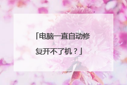 电脑一直自动修复开不了机？