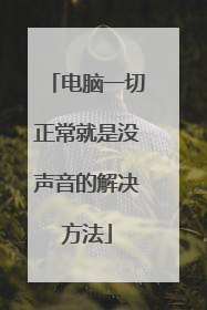电脑一切正常就是没声音的解决方法