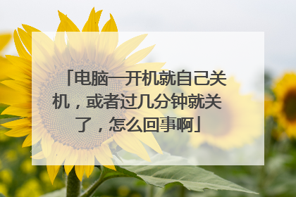电脑一开机就自己关机,或者过几分钟就关了,怎么回事啊