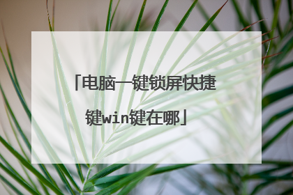 电脑一键锁屏快捷键win键在哪