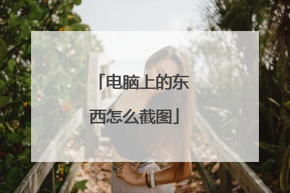电脑上的东西怎么截图