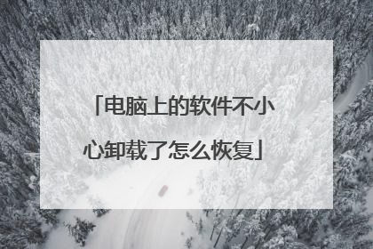 电脑上的软件不小心卸载了怎么恢复